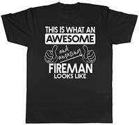 This is What an Awesome and Amazing Fireman Looks Like Mens Short Sleeve T-Shirt Black