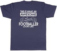 This is What an Awesome and Amazing Footballer Looks Like Mens Short Sleeve T-Shirt Navy Blue