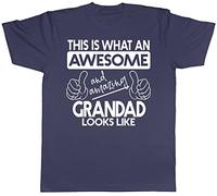 This is What an Awesome and Amazing Grandad Looks Like Mens Short Sleeve T-Shirt Navy Blue