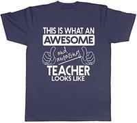 This is What an Awesome and Amazing Teacher Looks Like Mens Short Sleeve T-Shirt Navy Blue