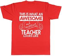 This is What an Awesome and Amazing Teacher Looks Like Mens Short Sleeve T-Shirt Red