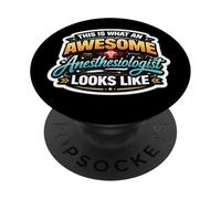 This is What An Awesome Anesthesiologist Looks Like Funny MD PopSockets Adhesive PopGrip