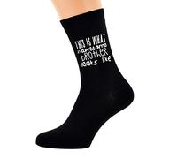 This is What an Awesome Brother Looks Like Printed on Black Mens Socks Great for Father