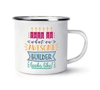 This is What an Awesome Builder Looks Like Retro Enamel Mug Cup