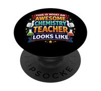 This is What An Awesome Chemistry Teacher Looks Like Funny PopSockets Adhesive PopGrip