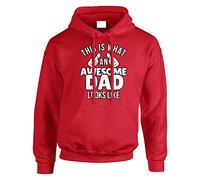 This Is What An Awesome Dad Look Like Mens Hoody Pullover Party Christmas Jumper Gift Hoodie Top Printed Design Red - X-Large