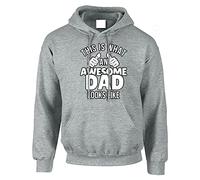 This Is What An Awesome Dad Look Like Mens Hoody Pullover Party Christmas Jumper Gift Hoodie Top Printed Design Sport Grey - X-Large
