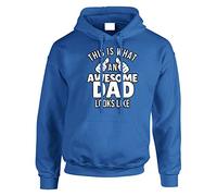 This Is What An Awesome Dad Look Like Mens Hoody Pullover Party Christmas Jumper Gift Hoodie Top Printed Design Royal Blue - Medium