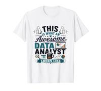 This is What an Awesome Data Analyst Looks Like Value Graphic T-Shirt, Men, White, XL