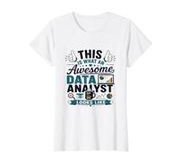 This is What an Awesome Data Analyst Looks Like Value Graphic T-Shirt, Women, White, XL