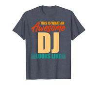 This is What an Awesome DJ Looks Like T-Shirt, Men, Heather Blue, Medium