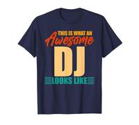 This is What an Awesome DJ Looks Like T-Shirt, Men, Navy Blue, Small