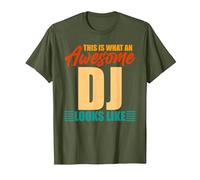 This is What an Awesome DJ Looks Like T-Shirt, Men, Olive Green, Small