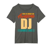 This is What an Awesome DJ Looks Like T-Shirt, Women's Plus, Asphalt Grey, 5X