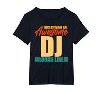 This is What an Awesome DJ Looks Like T-Shirt, Women's Plus, Black, 1X