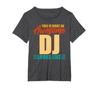 This is What an Awesome DJ Looks Like T-Shirt, Women's Plus, Dark Heather Grey, 3X