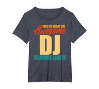 This is What an Awesome DJ Looks Like T-Shirt, Women's Plus, Heather Blue, 3X