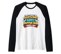 This is What an Awesome Family Physician Looks Like Funny MD Raglan Baseball Tee