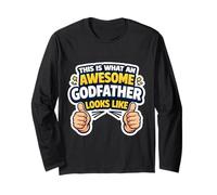 This is What an Awesome Godfather Looks Like Baptism Funny Long Sleeve T-Shirt