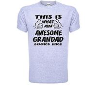 This is What an Awesome Grandad Grandpa Gift Mens T Shirt Large Grey Black Text