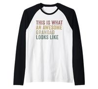 This is What an Awesome Grandad Looks Like Funny Grandpa Raglan Baseball Tee