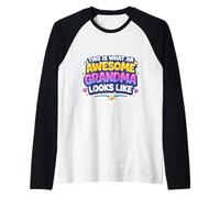 This is What an Awesome Grandma Looks Like Grandmother Funny Raglan Baseball Tee