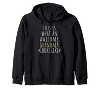This is What an Awesome Grandma Looks Like Grandmother Zip Hoodie