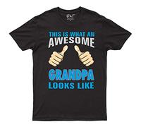 This is What an Awesome Grandpa Looks Like T-Shirt for Him Top Black Unisex Large Chest 40-42"