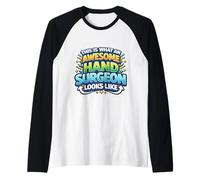 This is What an Awesome Hand Surgeon Looks Like Funny Doctor Raglan Baseball Tee