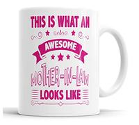 This is What an Awesome Mother in Law Looks Like Mug Humour, Joke, Leaving Present, Friend Gift Cup Birthday Christmas, Ceramic Mugs
