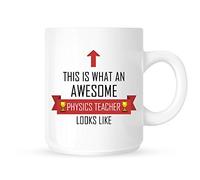 This Is What An Awesome Physics Teacher Looks Like - Tea/Coffee Mug/Cup - Red Ribbon Design - Great Gift Idea