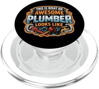This is What An Awesome Plumber Looks Like Funny Quote Fun PopSockets PopGrip for MagSafe