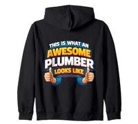 This Is What An Awesome Plumber Looks Like Funny Quote Joke Zip Hoodie