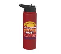 This is What an Awesome Rugby Player Looks Like Stainless Steel Insulated Water Bottle