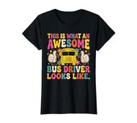 This is What an Awesome School Bus Driver Looks Like Value Graphic T-Shirt, Women, Black, XL