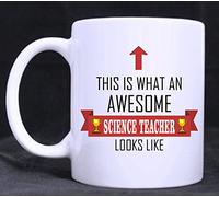 This Is What An Awesome Science Teacher Looks Like - Tea/Coffee Mug/Cup - Red Ribbon Design - Great Gift Idea