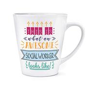 This is What an Awesome Social Worker Looks Like 12oz Latte Mug Cup