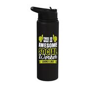 This is What an Awesome Social Worker Looks Like Stainless Steel Insulated Water Bottle