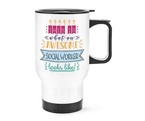This is What an Awesome Social Worker Looks Like Travel Mug Cup with Handle