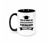 This is What an Awesome Teenager Looks Like - Large 15 Ounce El Grande - Funny Ceramic Coffee Mug (Black)