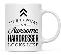 This is What an Hairdresser Looks Like Thank You Ceramic Novelty Ceramic Coffee Mugs Cup Double Side Printed Tea Mug for Mom Dad Friend Wife Husband Gift 11Oz