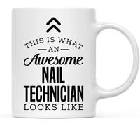 This is What an Nail Technician Looks Like Thank You Ceramic Novelty Ceramic Coffee Mugs Cup Double Side Printed Tea Mug for Mom Dad Friend Wife Husband Gift 11Oz