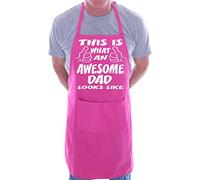 This Is What Awesome Dad BBQ Cooking Funny Novelty Apron Pink
