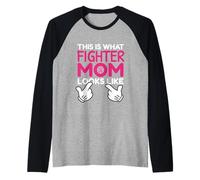 This is What Fighter Mom Looks Like Breast Cancer Awareness Raglan Baseball Tee