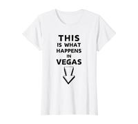 This is What Happens in Vegas Arrow Tee Value Graphic T-Shirt, Women, White, L