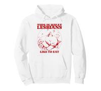 This Is What Lesbians Like To Eat (Funny) (Cute Cat Graphic) Pullover Hoodie