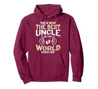 This is what the best uncle in the world looks Pullover Hoodie, Adult Unisex, Burgundy, Medium