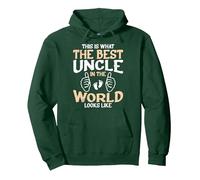 This is what the best uncle in the world looks Pullover Hoodie, Adult Unisex, Dark Green, XX-Large