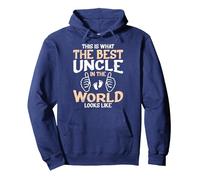 This is what the best uncle in the world looks Pullover Hoodie, Adult Unisex, Navy Blue, Large
