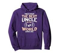 This is what the best uncle in the world looks Pullover Hoodie, Adult Unisex, Purple, X-Large